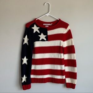 Tommy Hilfiger Hand Knit American Flag Sweater